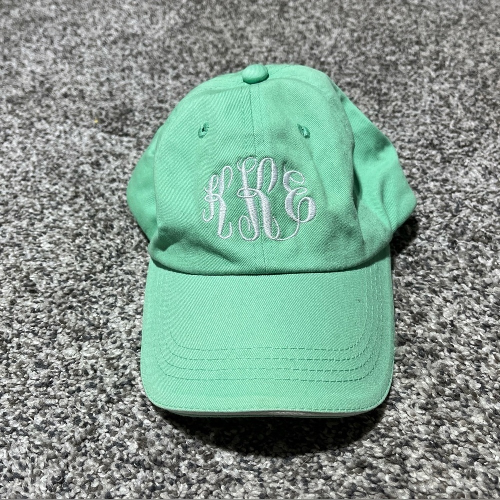 KKE Initials Monogram Letters Ball Cap Hat Adjustable Baseball Adult Green